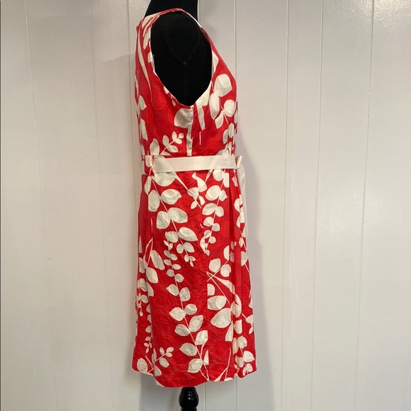 Robbie Bee Dress Midi Sleeveless Floral Grosgrain Ribbon Pink White Size 14 - Picture 8 of 11